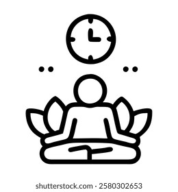 Meditation timer mindfulness symbol isolated vector