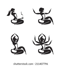 Meditation. Vector format