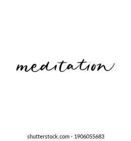 MEDITACIÓN. TIPOGRAFÍA DE LA CARTA DE LA MANO DEL VECTOR