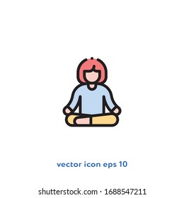 Meditation vector icon illustration. Ui/Ux. Premum quality.