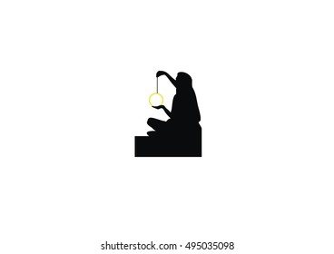 meditation vector icon logo