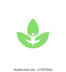 meditation vector icon logo design