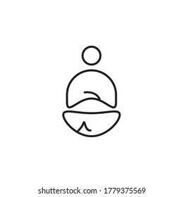 meditation vector icon logo design