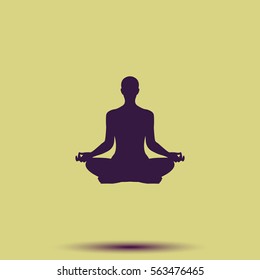 Meditation vector icon. Lotus pose yoga illustration.