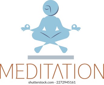 Meditación. Ilustración vectorial. Logotipo con texto