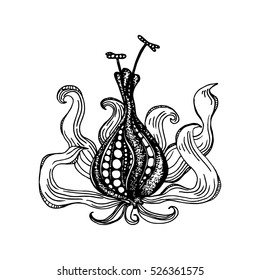 Meditation vector illustration set. Vintage decorative vector elements isolated. Hand drawn. Indian. Tattoo, spirituality, prints for t-shirts and other textiles.Coloring book for adults