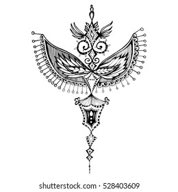Meditation vector illustration set. Vintage decorative vector elements isolated. Hand drawn. Indian. Tattoo, spirituality, prints for t-shirts and other textiles.Coloring book for adults