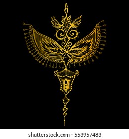 Meditation vector illustration set. Vintage decorative vector elements background,. Hand drawn. Indian. Tattoo, spirituality, print, t-shirt, textile, fabric, shine, art, lamp, lantern, design, sketch