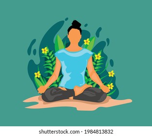 meditation vector photo illustration .The best selection of Royalty Free Meditation Vector Art