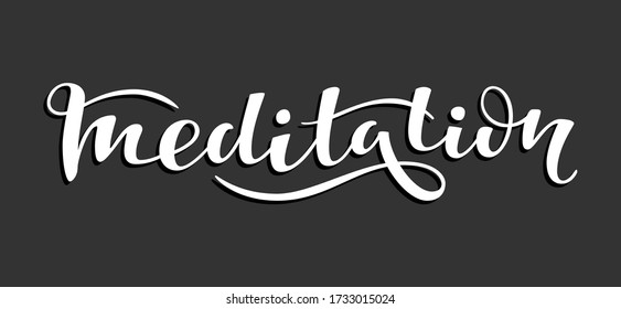 Texto vectorial de meditación, letras dibujadas a mano
