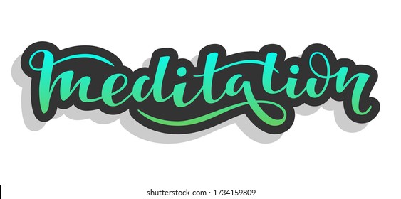 Texto vectorial de meditación, letras dibujadas a mano