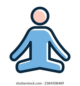 Meditation Vector Thick Line Filled Dark Colors Icons For Personal And Commercial Use.
