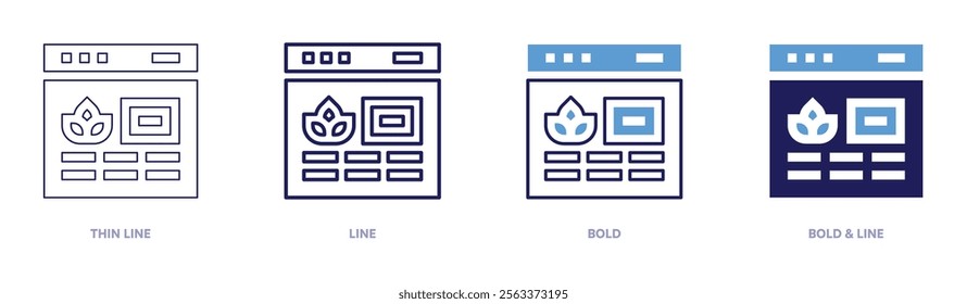 Meditation web icon in 4 different styles. Thin Line, Line, Bold, and Bold Line. Duotone style. Editable stroke.
