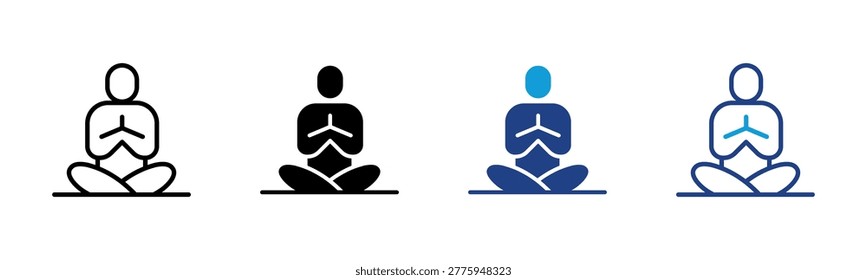 Meditation Web icon with multiple style collection