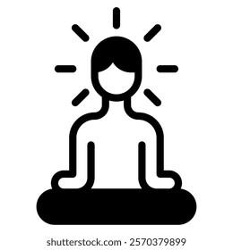 Meditation Wellness Mental Health icon illustration