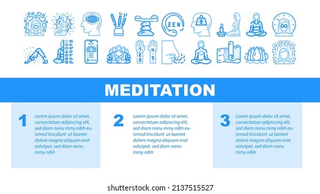 Meditation Wellness Occupation Landing Web Page Header Banner Template Vector. Group Mantra Spiritual Meditation, Aroma Therapy Progressive Relaxation, Harmony Zen And Healthcare Breath Illustration