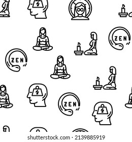 Ilustración De Línea Delgada De Patrón De Movimiento De Meditación De Bienestar De Ocupación Vector