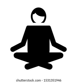 Meditation woman icon design. Meditation icon in trendy flat style design. Vector illustration.