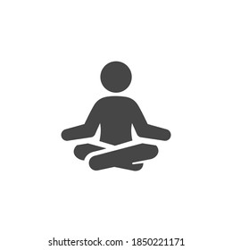 Meditation Yoga Icon Black and White Vector Graphic