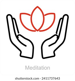 Meditation and yoga icon concept