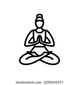 Meditation Yoga Icon. Simple vector sign isolated on white background.