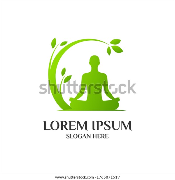 Meditation Yoga Logo Concept Wellness Fitness Stock Vector (Royalty ...