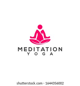 Meditation Yoga Logo Design Vector Stock