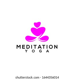 Meditation Yoga Logo Design Vector Stock