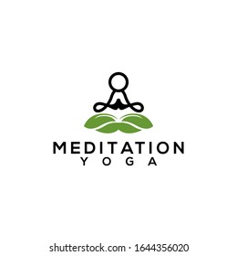 Meditation Yoga Logo Design Vector Stock