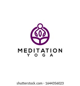 Meditation Yoga Logo Design Vector Stock