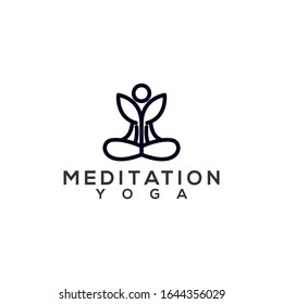 Meditation Yoga Logo Design Vector Stock
