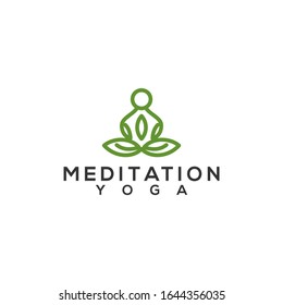 Meditation Yoga Logo Design Vector Stock