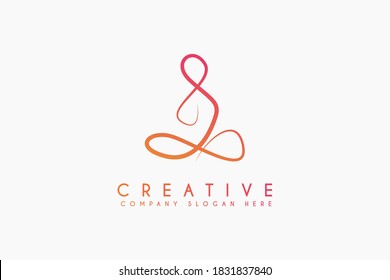 Meditation Yoga Logo design vector illustration. Meditation flat logo icon isolated on white background