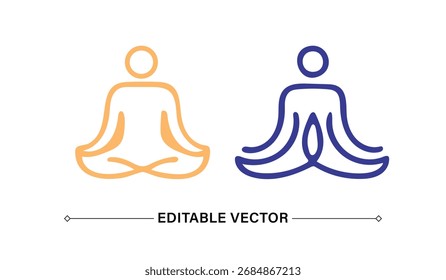 Iconos editables del vector del logotipo de la meditación y del yoga