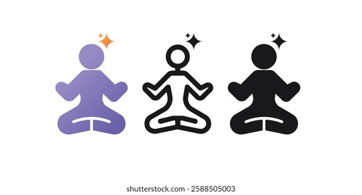 Meditation yoga logo or icon set