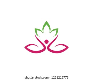 Meditation yoga logo template vector icon design