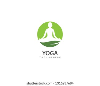 Meditation yoga logo template vector