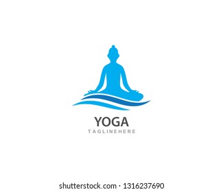 Meditation yoga logo template vector