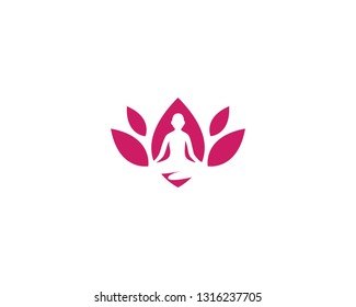 Meditation yoga logo template vector