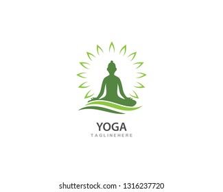 Meditation yoga logo template vector