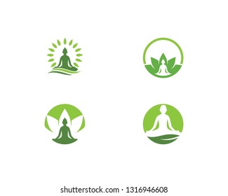 Meditation yoga logo template vector 