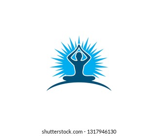 Meditation yoga logo template vector