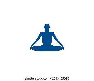 Meditation yoga logo template vector icon design