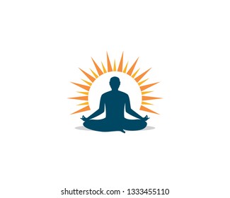 Meditation yoga logo template vector icon design