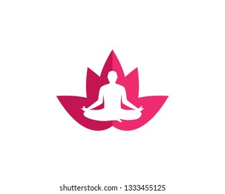 Meditation yoga logo template vector icon design