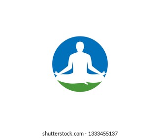 Meditation yoga logo template vector icon design