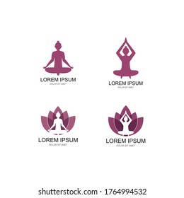 Meditation yoga logo template vector icon design