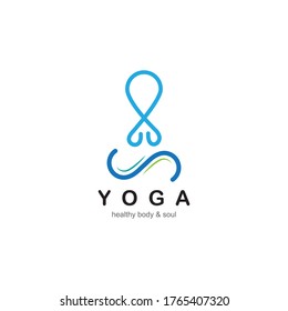 Meditation yoga logo template vector icon design