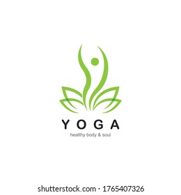 Meditation yoga logo template vector icon design