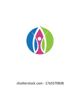 Modelo de logotipo de yoga meditación diseño de icono vectorial